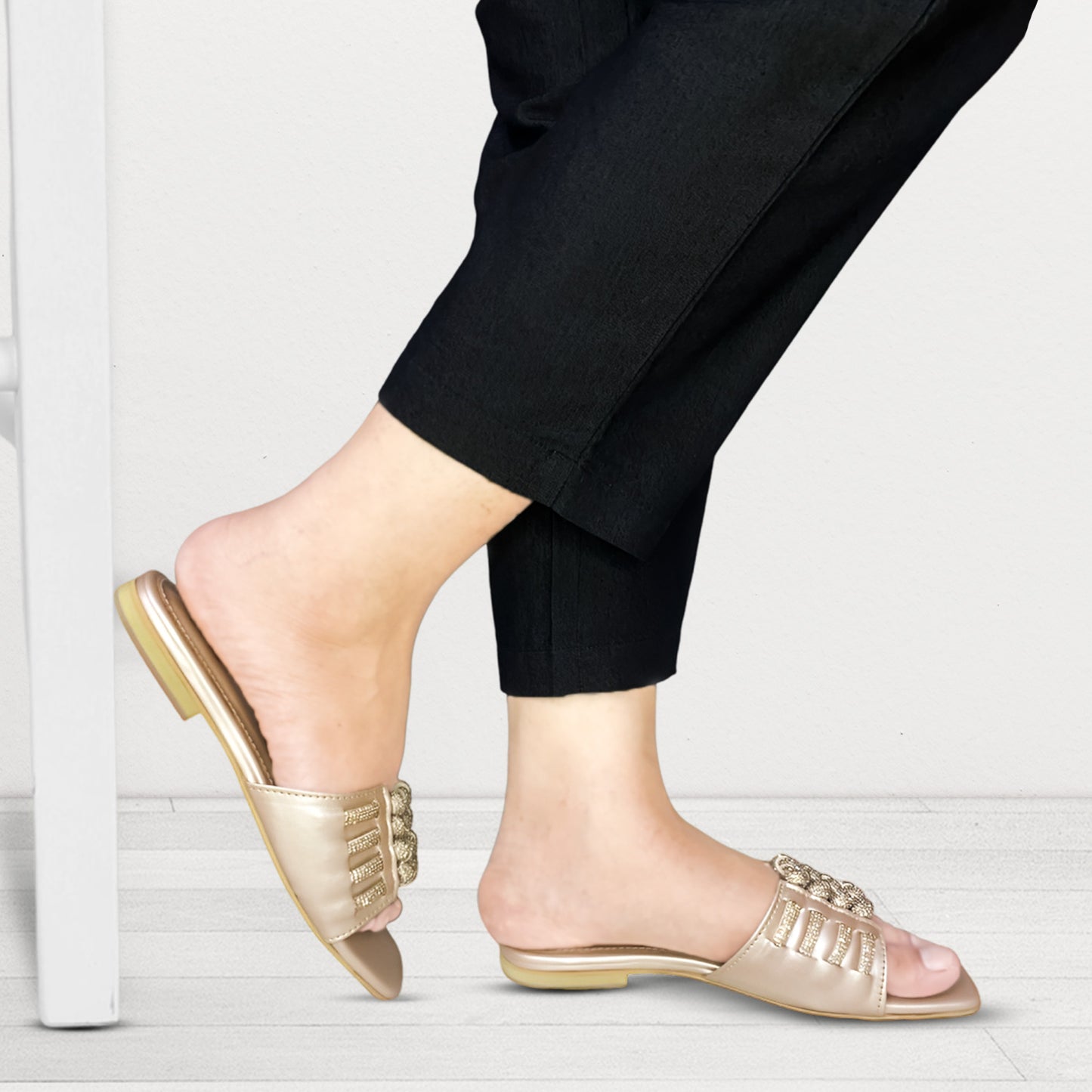 BELLA FLAT SLIPPER - ROSE GOLD