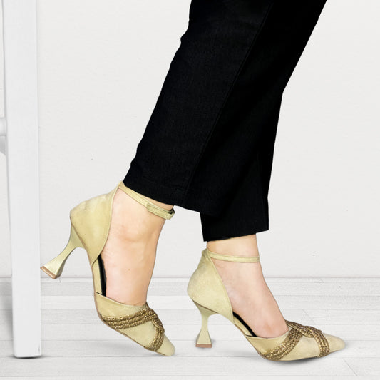 PRINCESS HEEL SANDAL - BEIGE