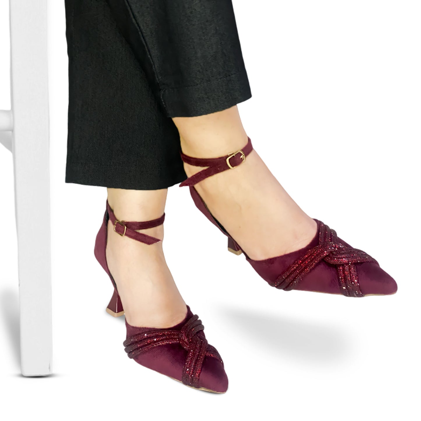 PRINCESS HEEL SANDAL - MAROON