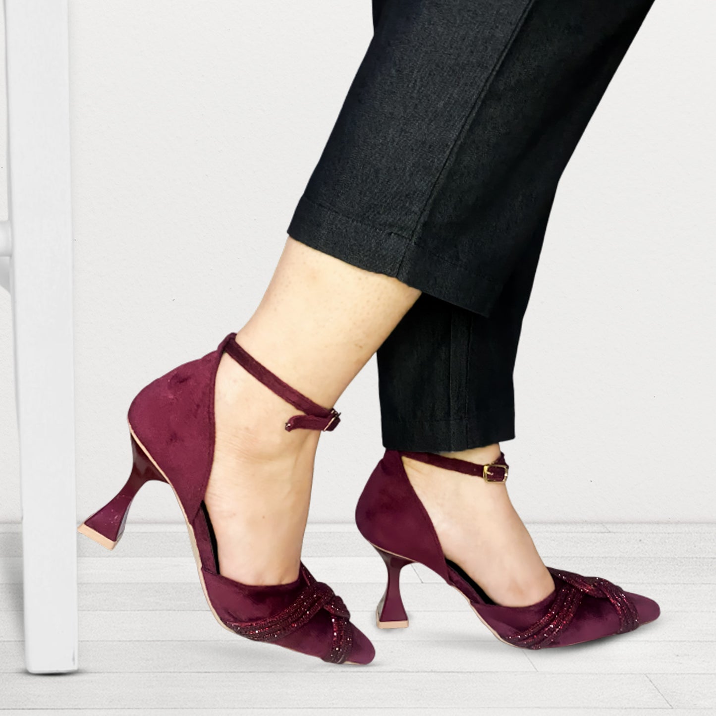 PRINCESS HEEL SANDAL - MAROON