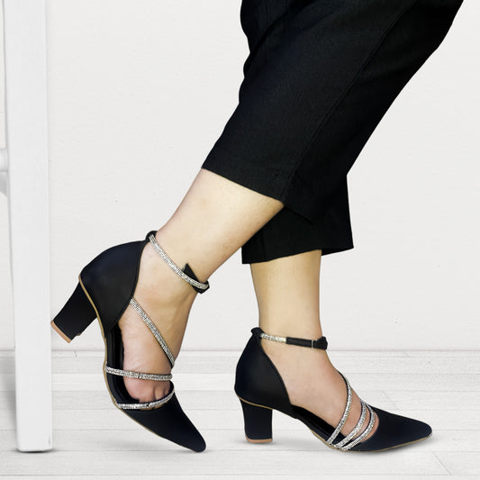 AYRA HEEL SANDLE - BLACK