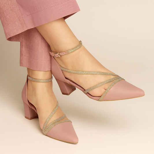 AYRA HEEL SANDLE - BABY PINK