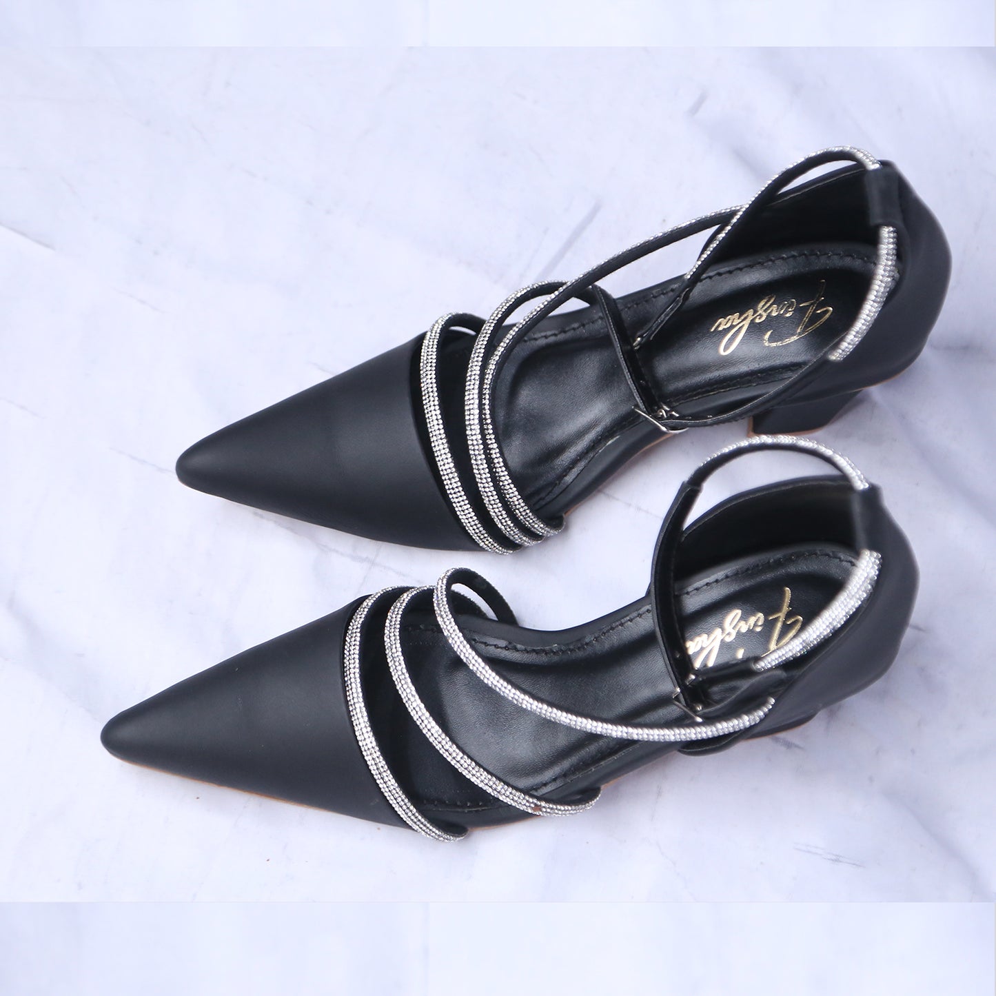 AYRA HEEL SANDLE - BLACK