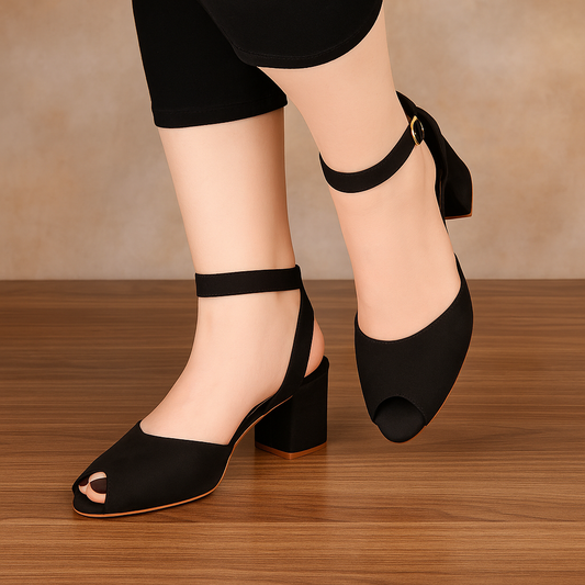 AZURA BLOCK HEEL - BLACK