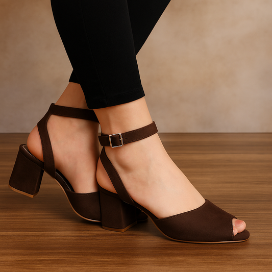 AZURA BLOCK HEEL - BROWN