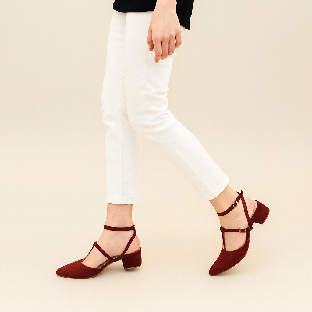 CLASO HEEL SANDAL - MEHROON