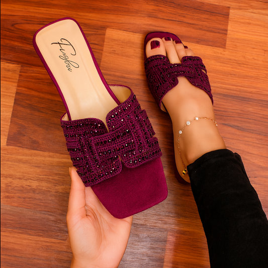 FESTIVE H FLAT SLIPPER - PURPLE