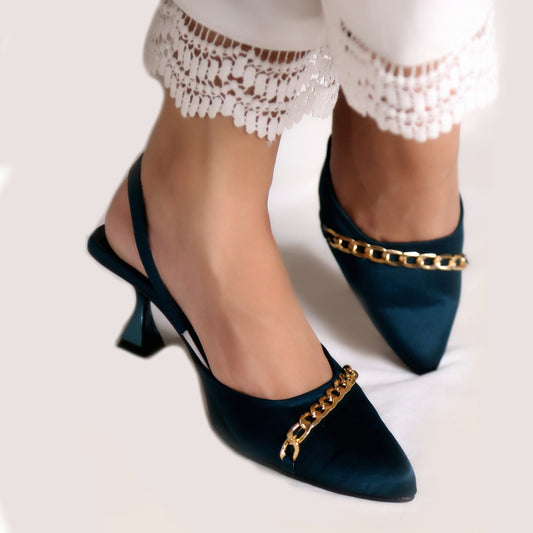 CROSS OVER HEEL - GREEN