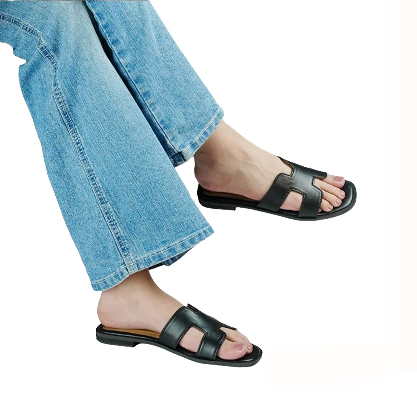 HELLEN FLAT SLIPPER - BLACK