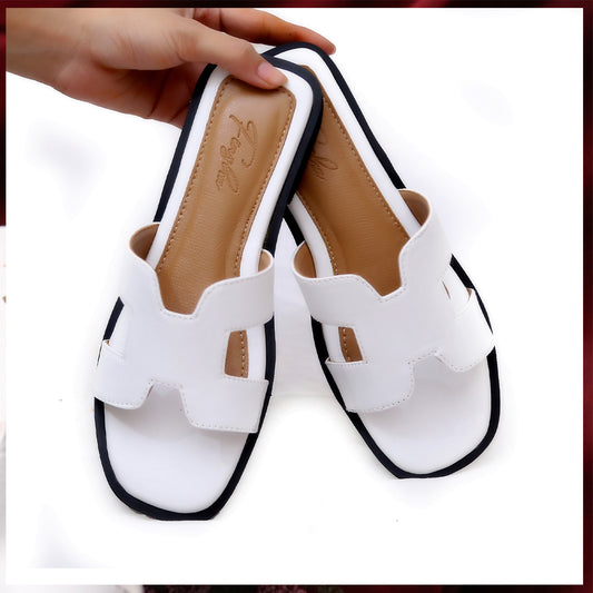 HELLEN FLAT SLIPPER - WHITE