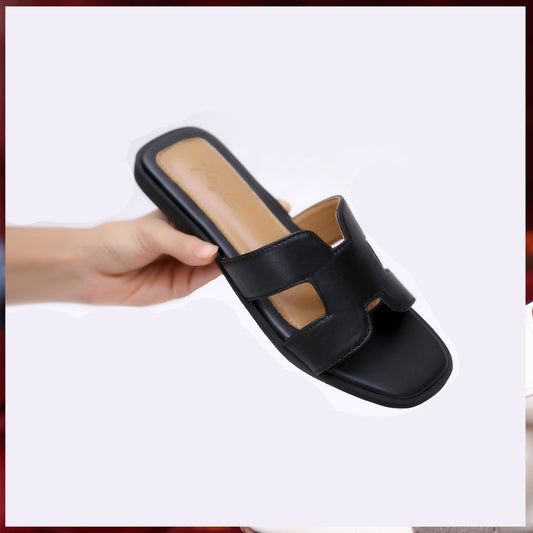 HELLEN FLAT SLIPPER - BLACK