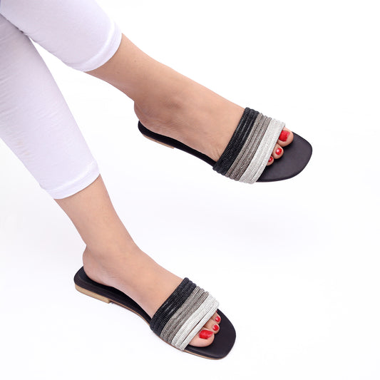 PARIWISH FLAT SLIPPER - BLACK