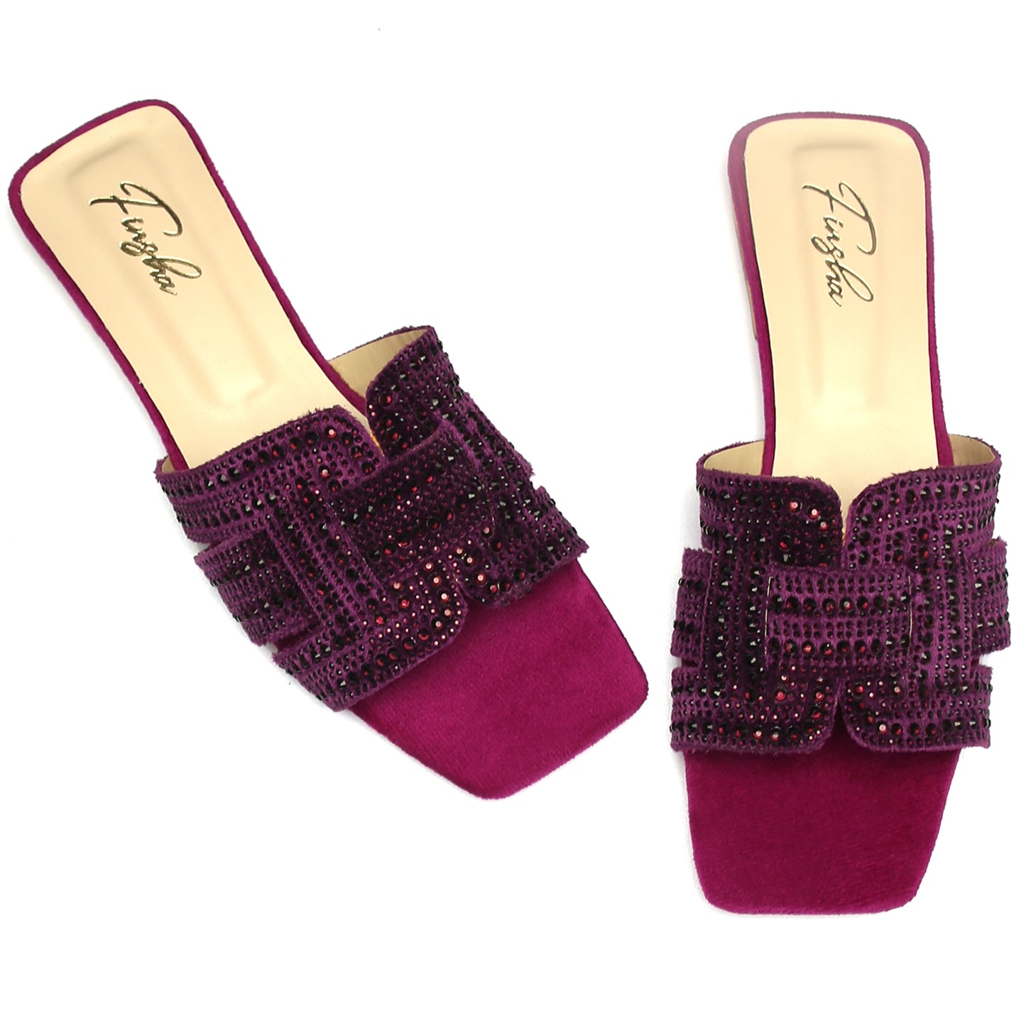 FESTIVE H FLAT SLIPPER - PURPLE