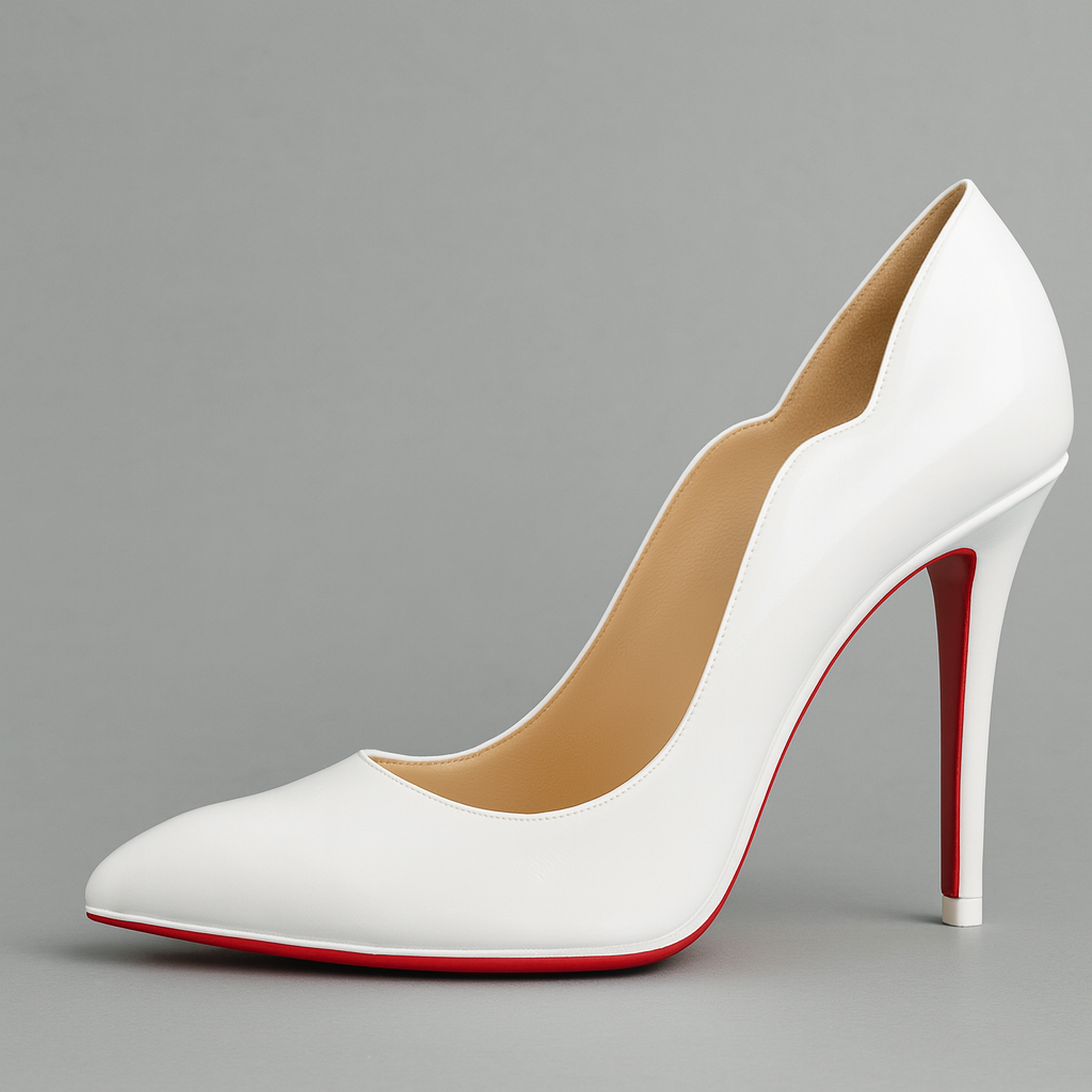 Kitkat French Red bottom 4 Inch Heel | White