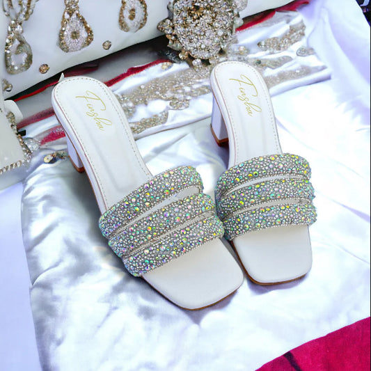 LINA BLOCK HEEL - WHITE