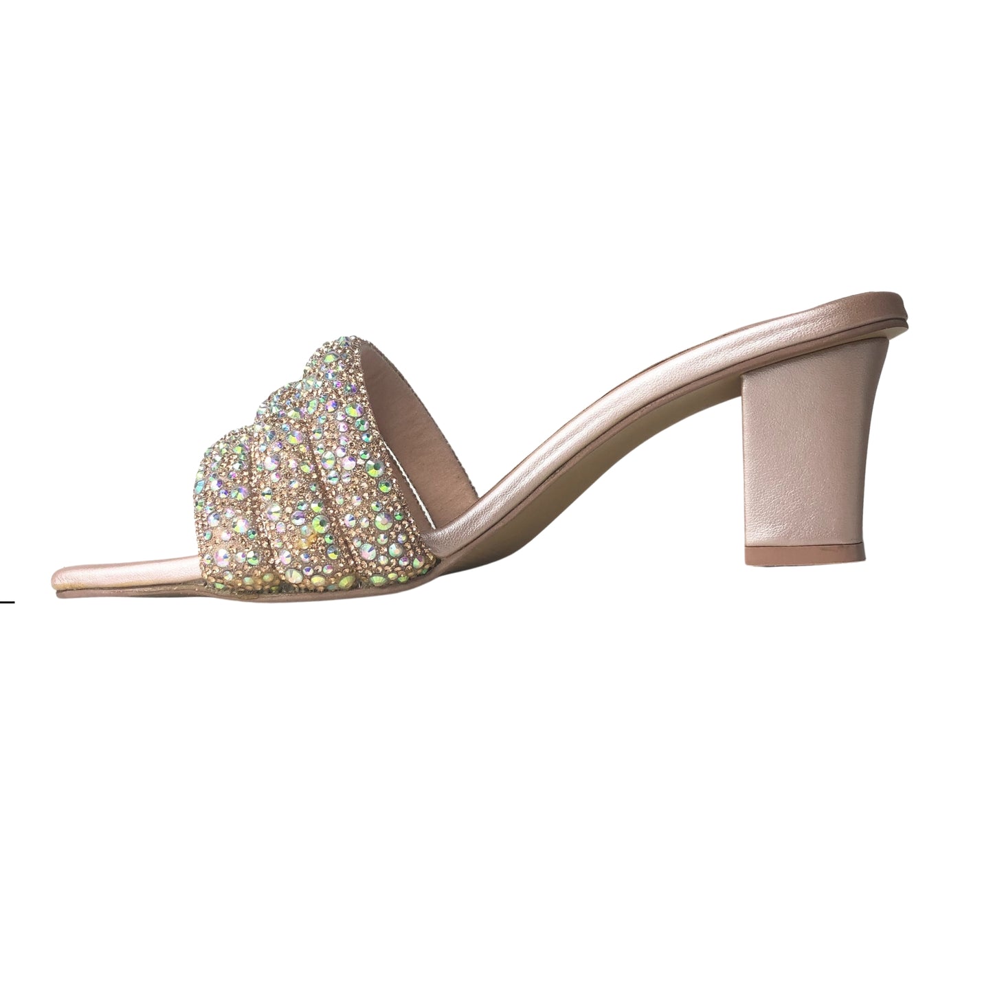 LINA BLOCK HEEL - ROSE GOLD