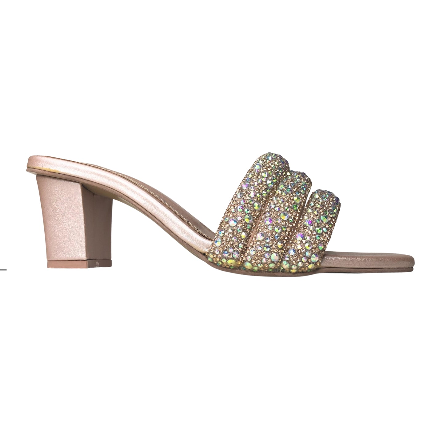 LINA BLOCK HEEL - ROSE GOLD