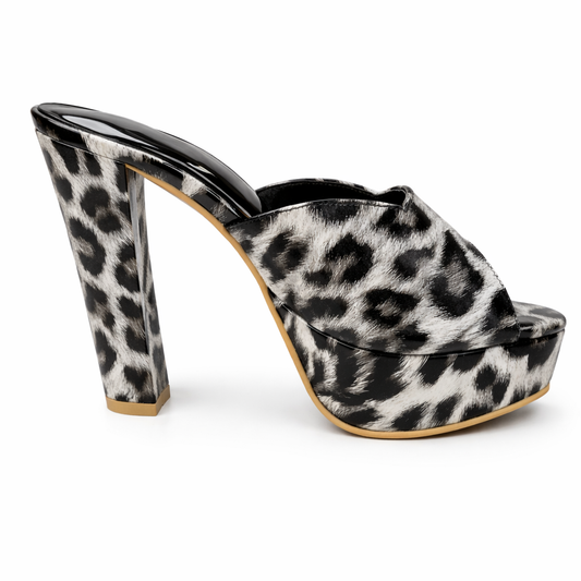 MISS 5 INCH PLATFORM HEEL LEOPARD - Finsha Shoes
