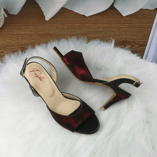 NAIMO HEEL - BLACK AND RED