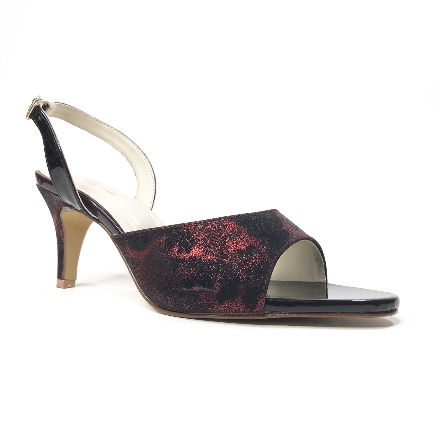 NAIMO HEEL - BLACK AND RED