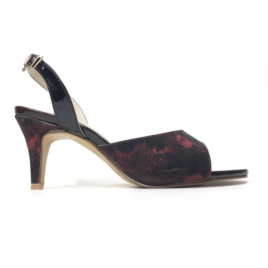 NAIMO HEEL - BLACK AND RED