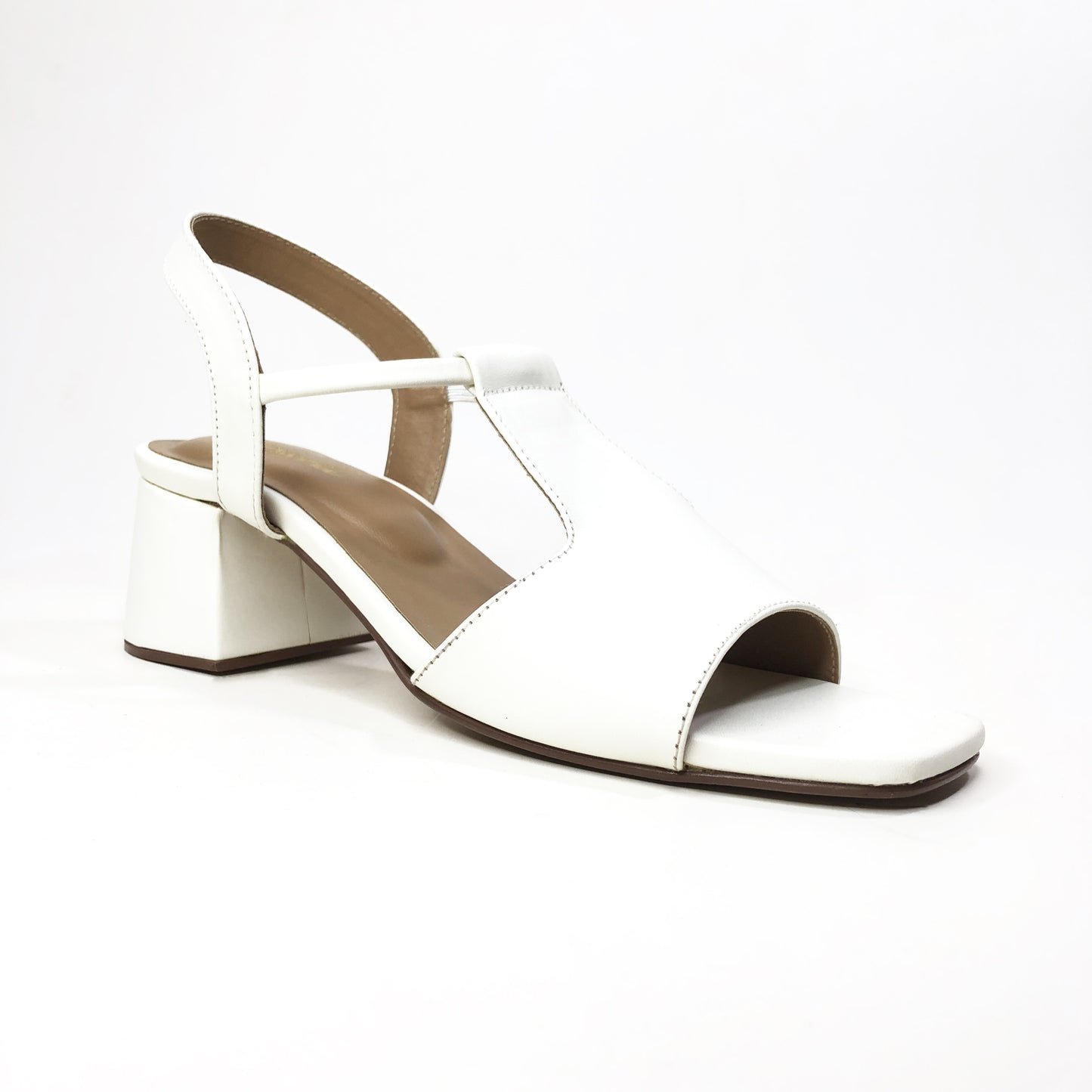 T-STRAP BLOCK HEEL - WHITE