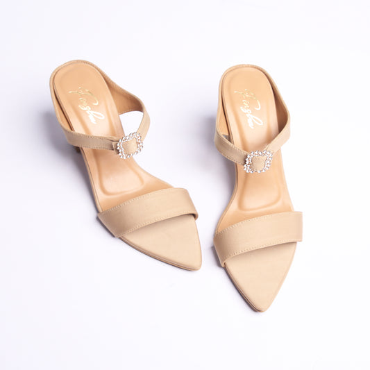 ARABIAN BLOCK HEEL - BEIGE