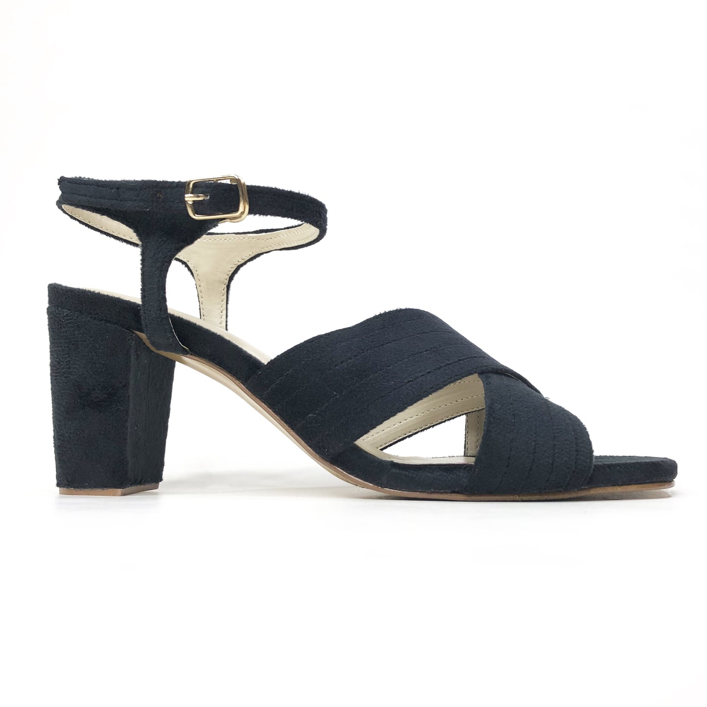 WOODEN BLOCK HEEL - BLACK