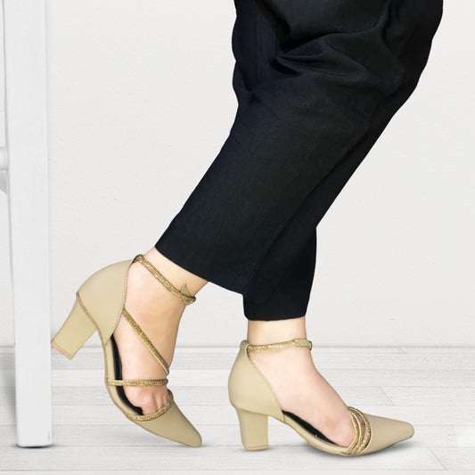 AYRA HEEL SANDLE - BEIGE