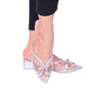 LUXE BLOCK HEEL SLIPPER - SILVER