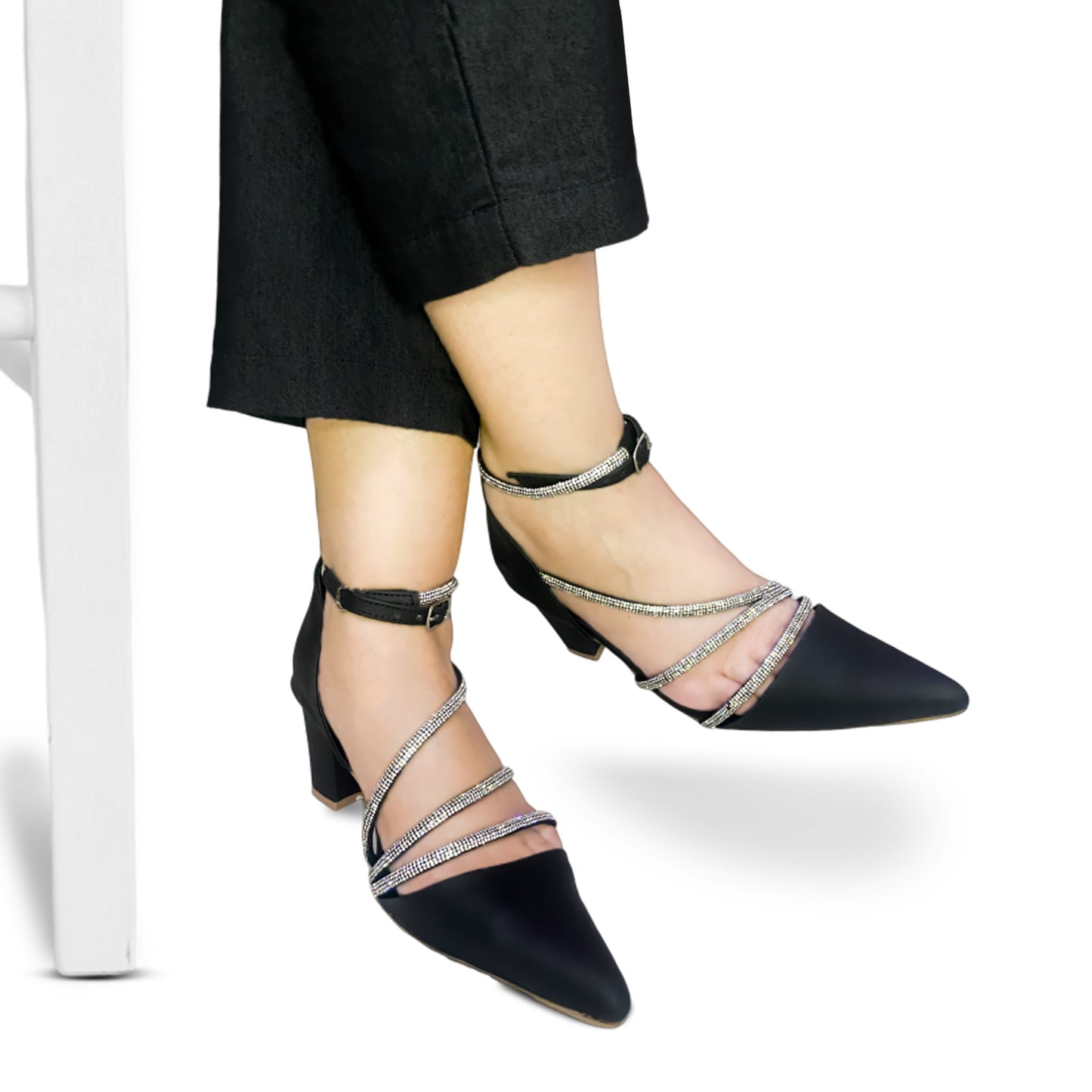 AYRA HEEL SANDLE - BLACK