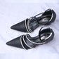 AYRA HEEL SANDLE - BLACK