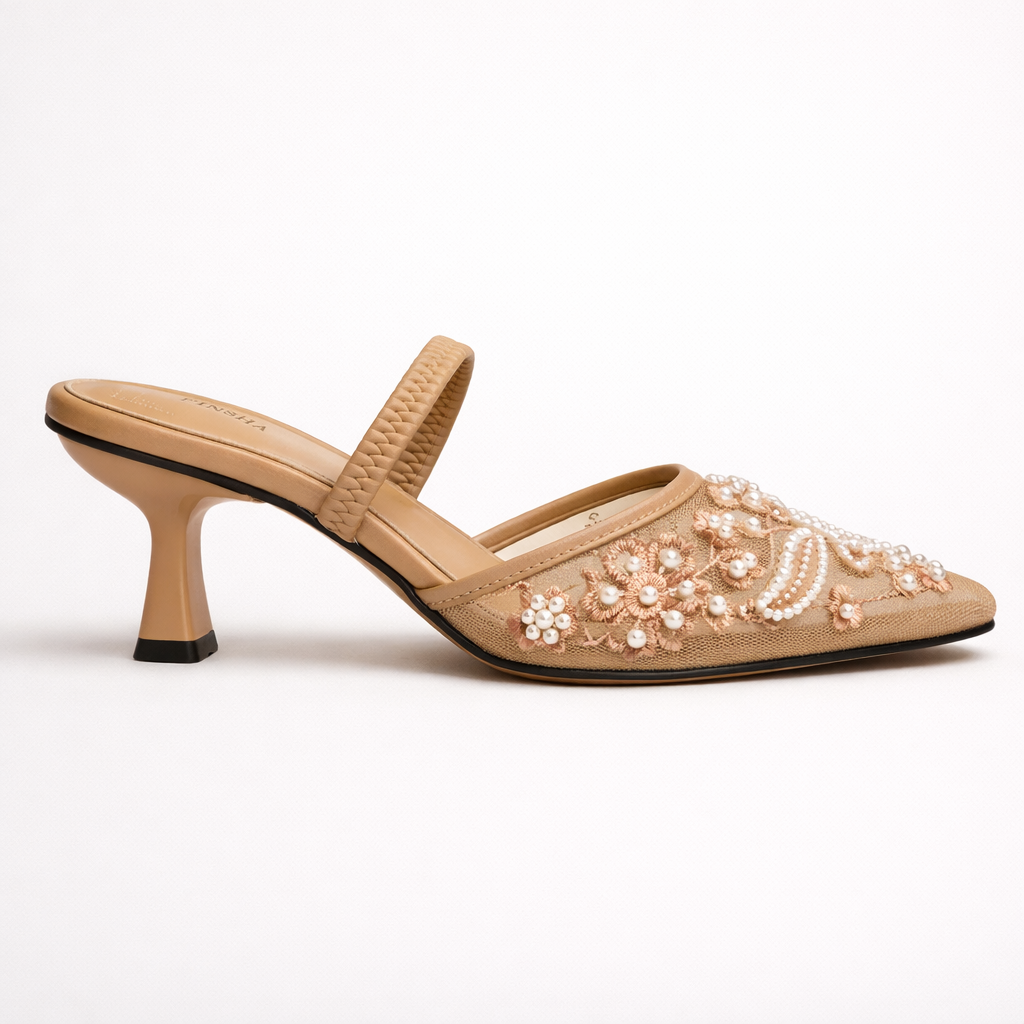 PEARLS HEEL SANDAL - Finsha Shoes
