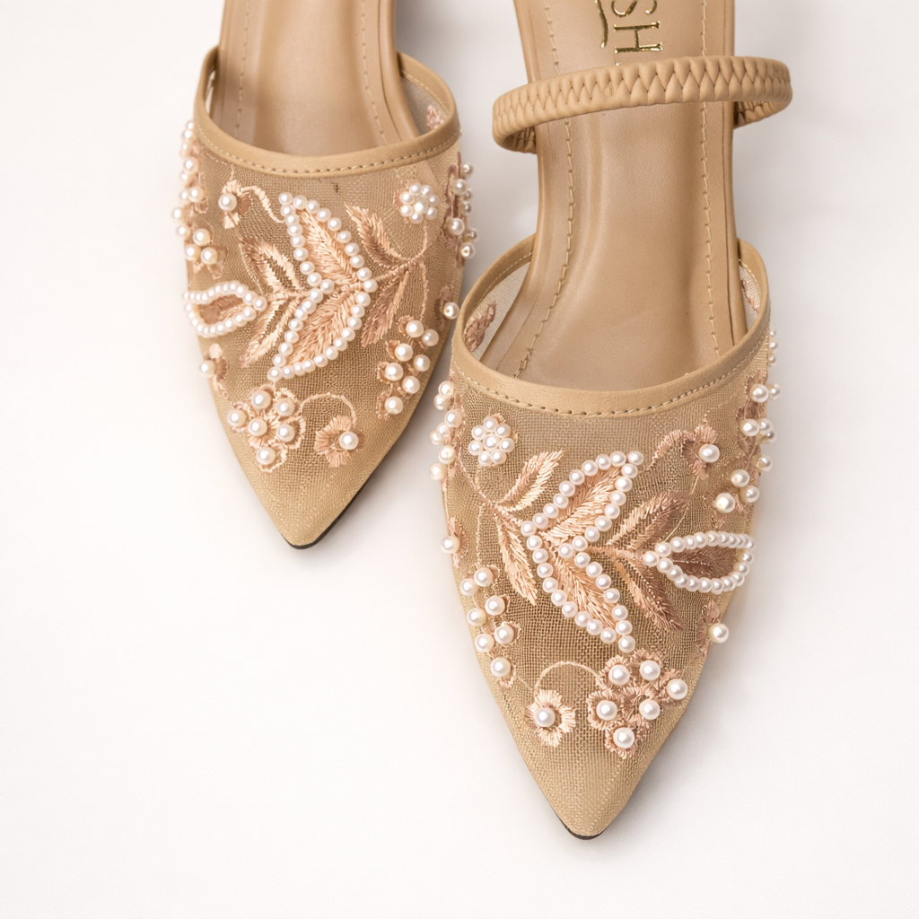 PEARLS HEEL SANDAL - Finsha Shoes