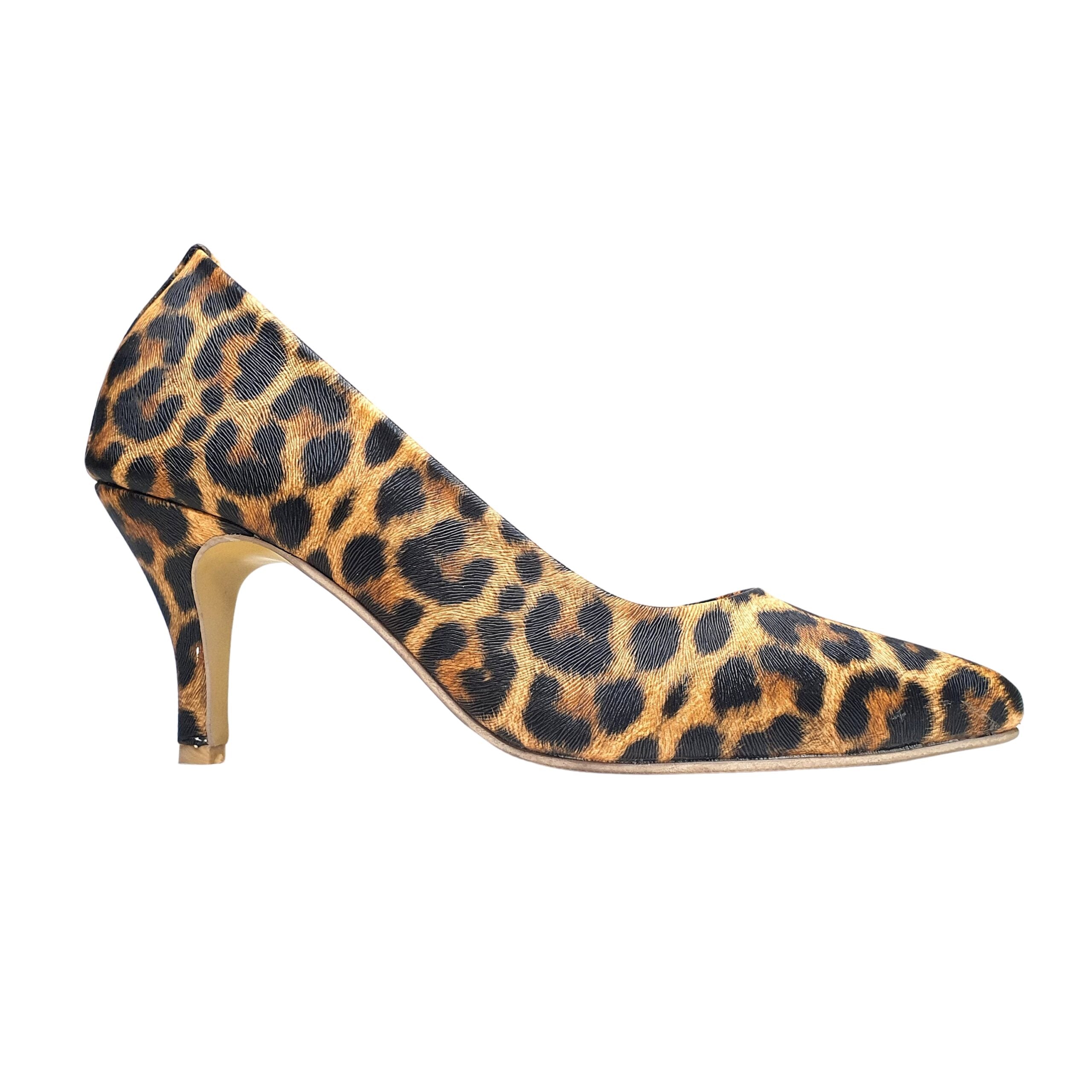LEOPARD PRINT HEEL SANDAL - Finsha Shoes