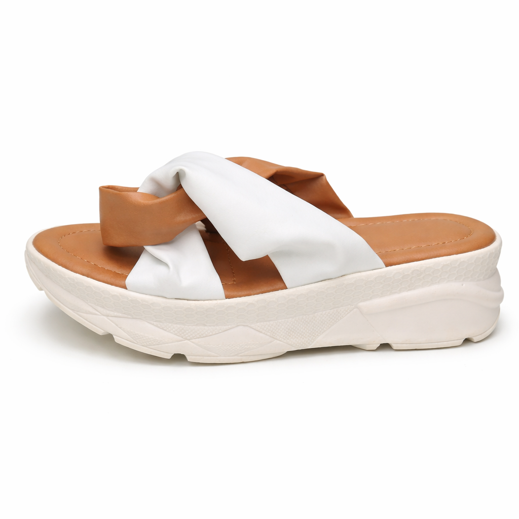 Brown block heel slipper from Finsha Shoes, featuring a chunky design for comfort and stylish wear.