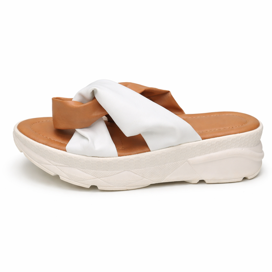 Brown block heel slipper from Finsha Shoes, featuring a chunky design for comfort and stylish wear.