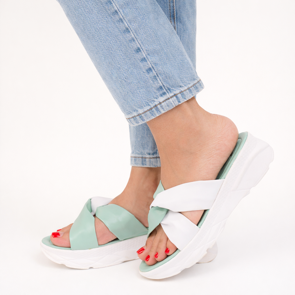 Brown block heel slippers from Finsha Shoes, featuring a chunky design for comfort and style.