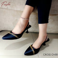 CROSS OVER HEEL - BLACK - Finsha Shoes