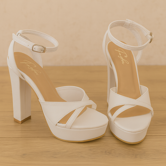 CANDY 5 INCH PLATFORM HEEL - WHITE