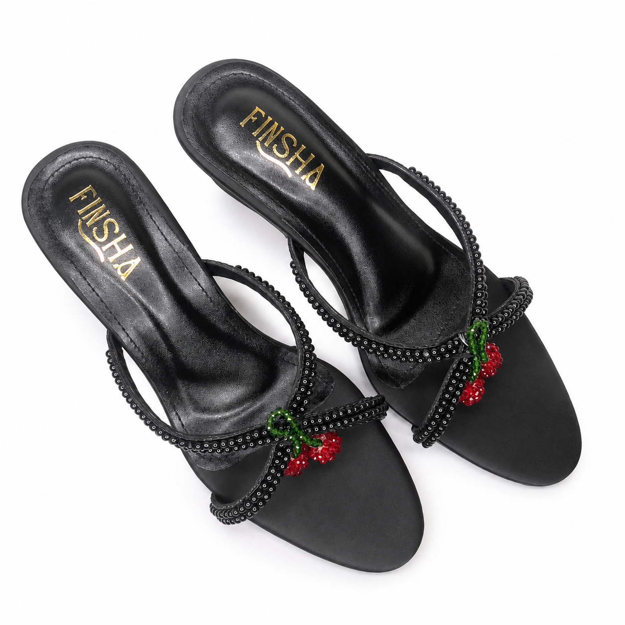 Cherry Rhinestone Sandals