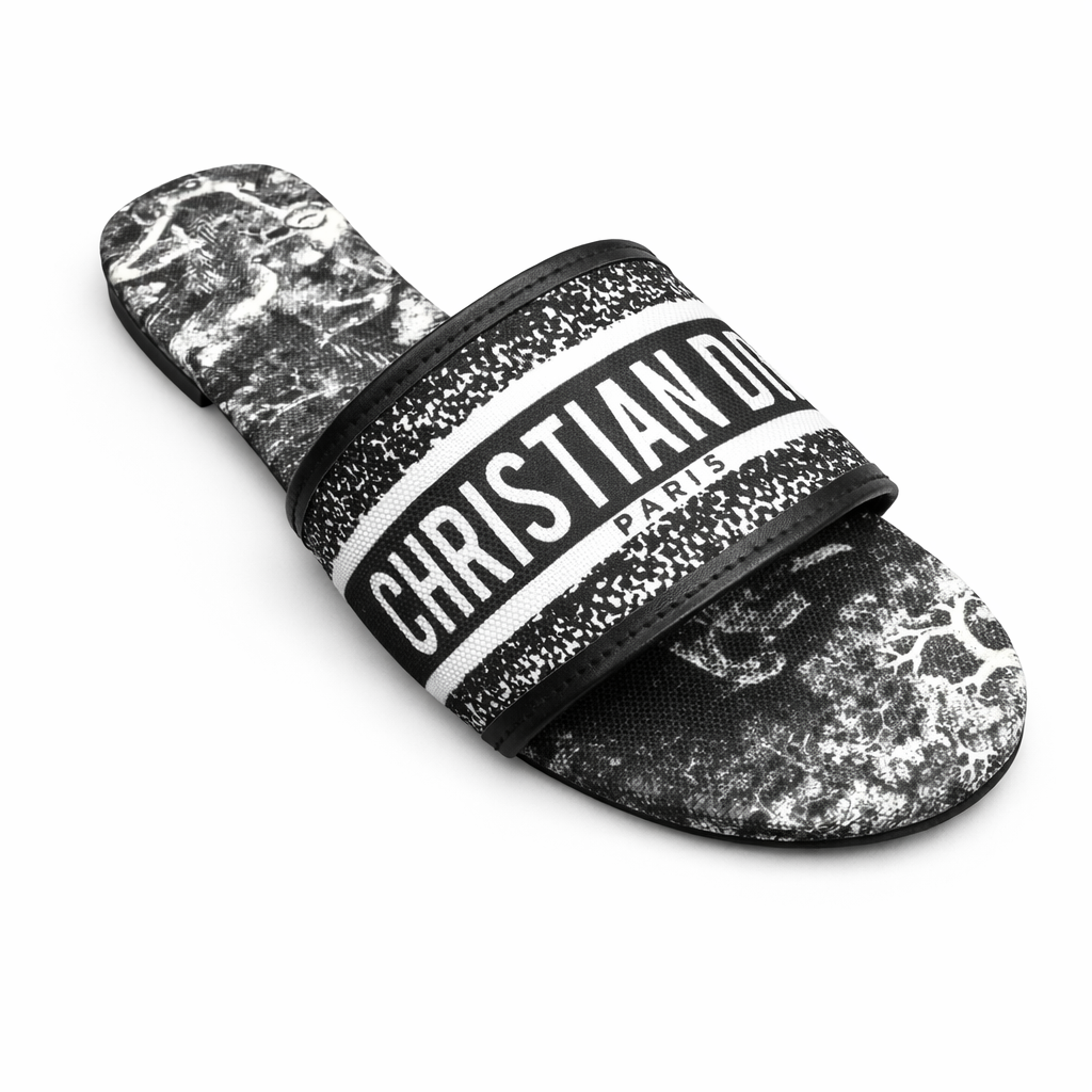 DIOR FLAT SLIPPER - MARBLE - Finsha Shoes