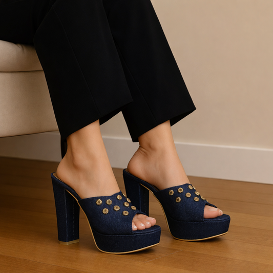 MISS DENIM 5 INCH PLATFORM HEEL