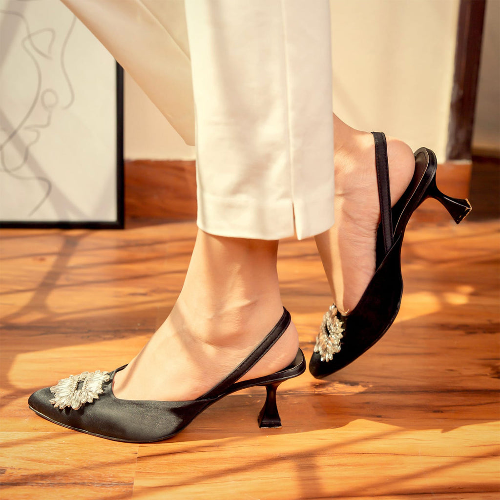 DAISY HEEL - BLACK - Finsha Shoes