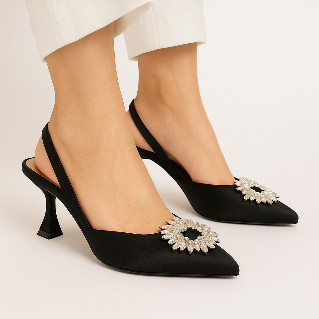 DAISY HEEL - BLACK - Finsha Shoes