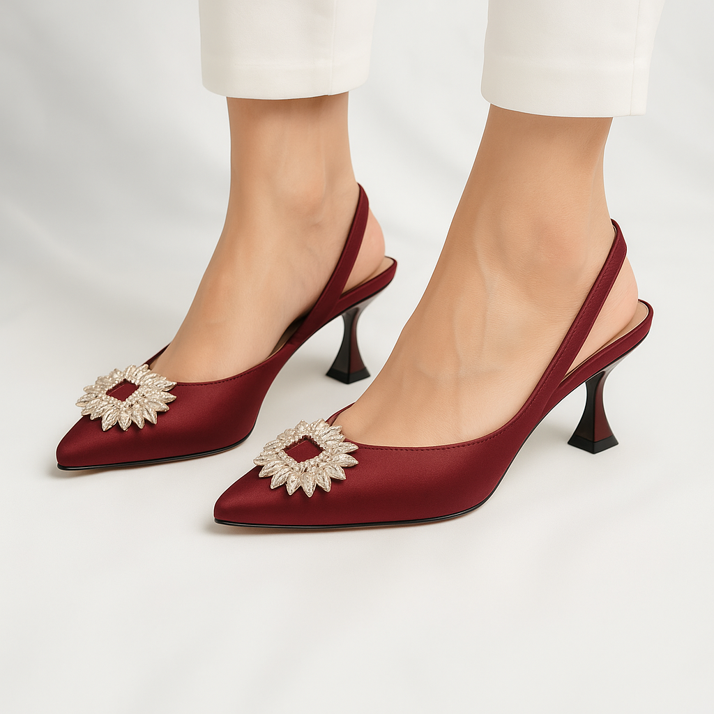 DAISY HEEL - MAROON - Finsha Shoes