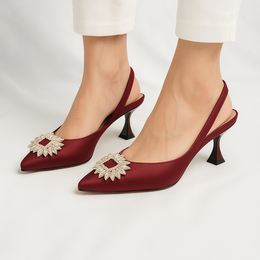DAISY HEEL - MAROON