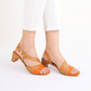FRENCH BLOCK HEEL - ORANGE