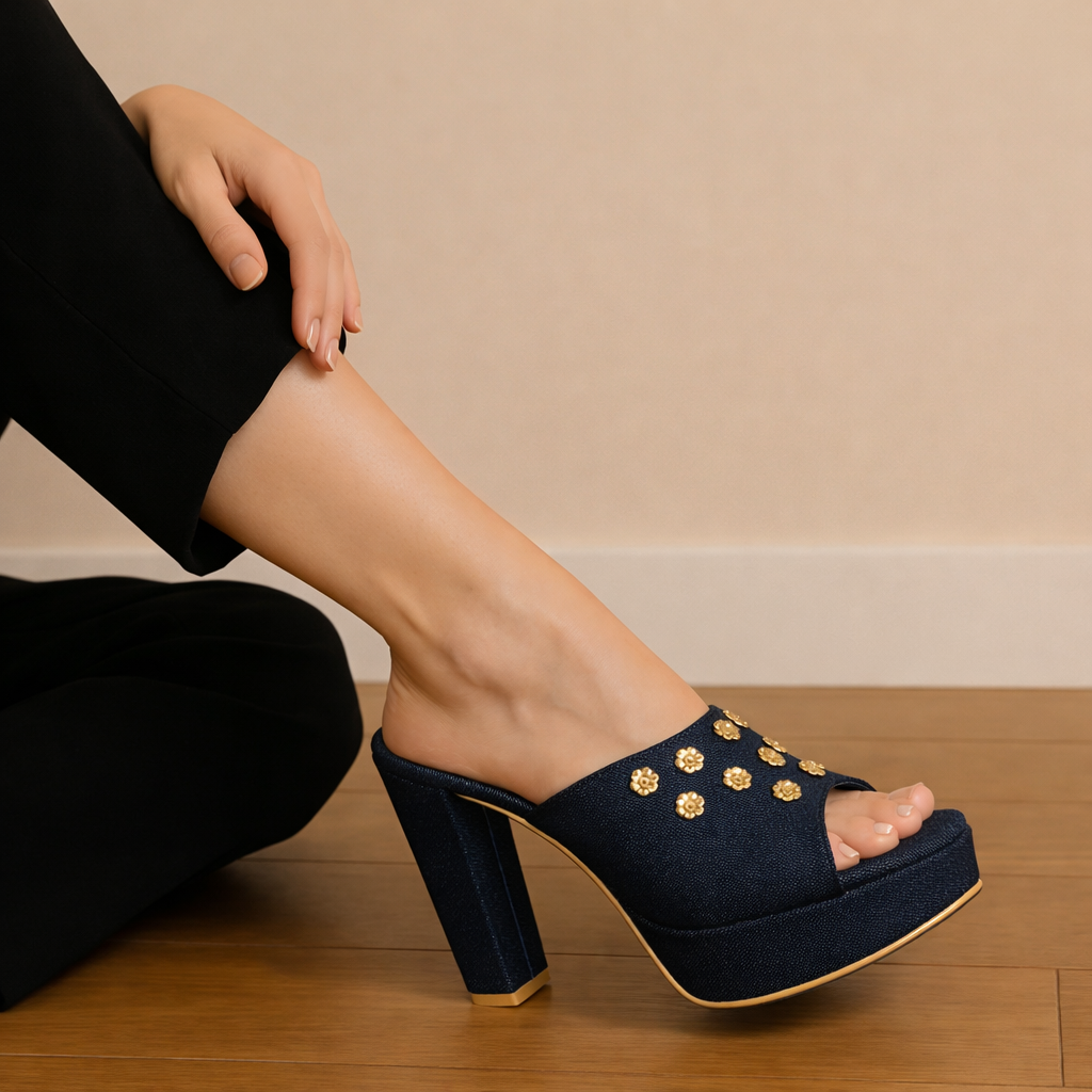 MISS DENIM 5 INCH PLATFORM HEEL - Finsha Shoes