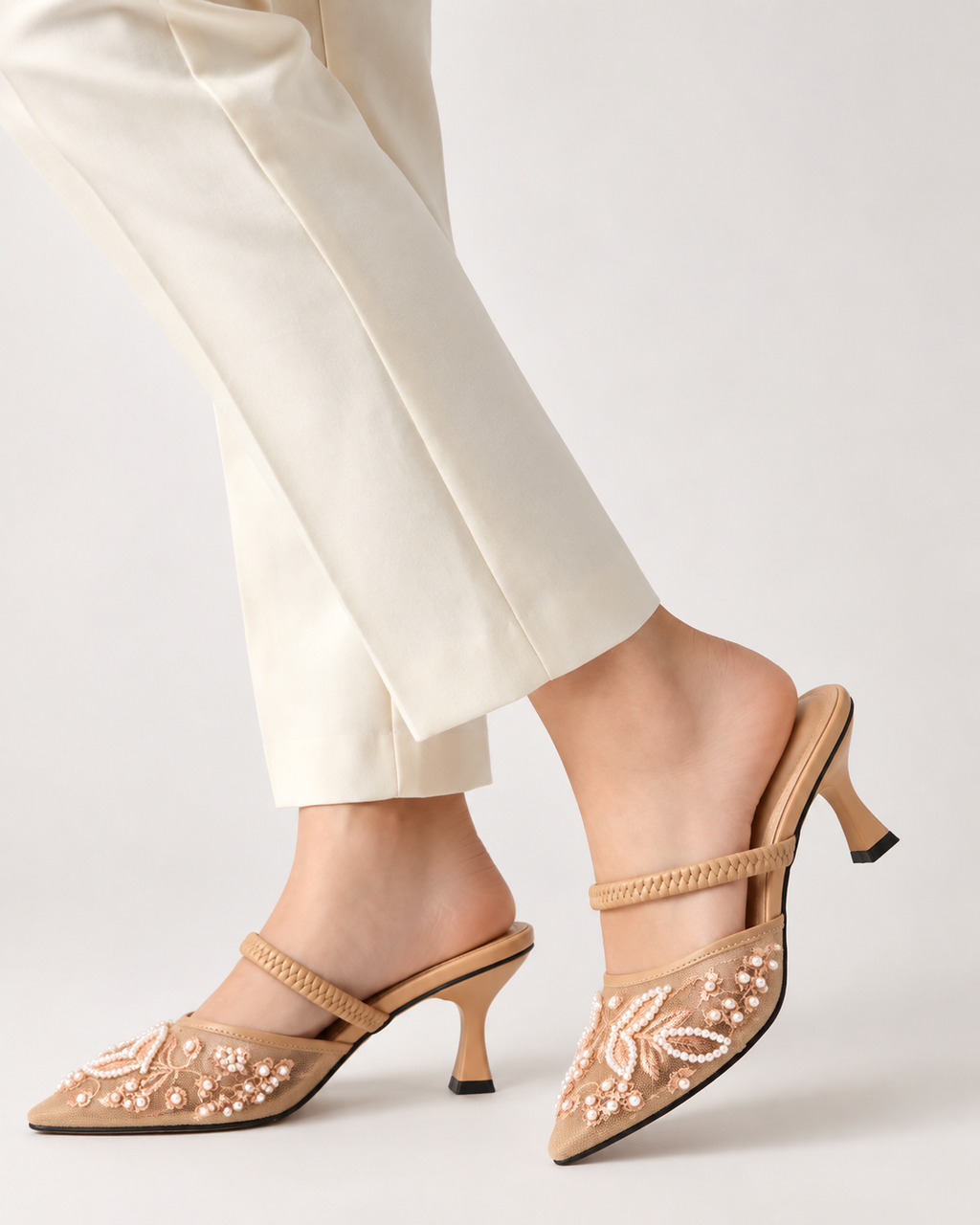 PEARLS HEEL SANDAL